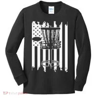 Disc Golf Usa Flag Kids Long Sleeve Shirt thumb 0