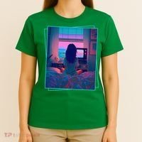 Dreamy Girl Vaporwave Anime Chill 90s Ethereal Alt Aesthetic T-Shirt thumb 4