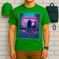 Dreamy Girl Vaporwave Anime Chill 90s Ethereal Alt Aesthetic T-Shirt thumb 6