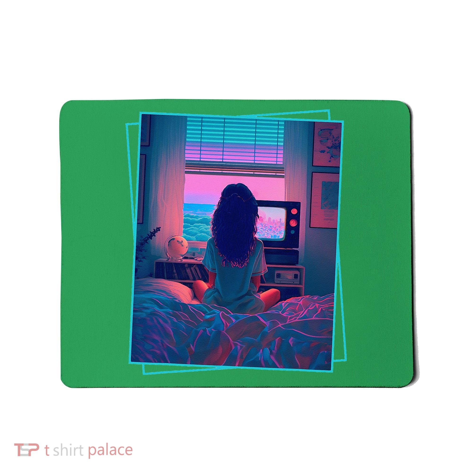 Dreamy Girl Vaporwave Anime Chill 90s Ethereal Alt Aesthetic Mousepad