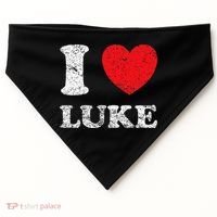 Distressed Grunge Worn Out Style I Love Luke USA-Made Doggie Bandana thumb 0