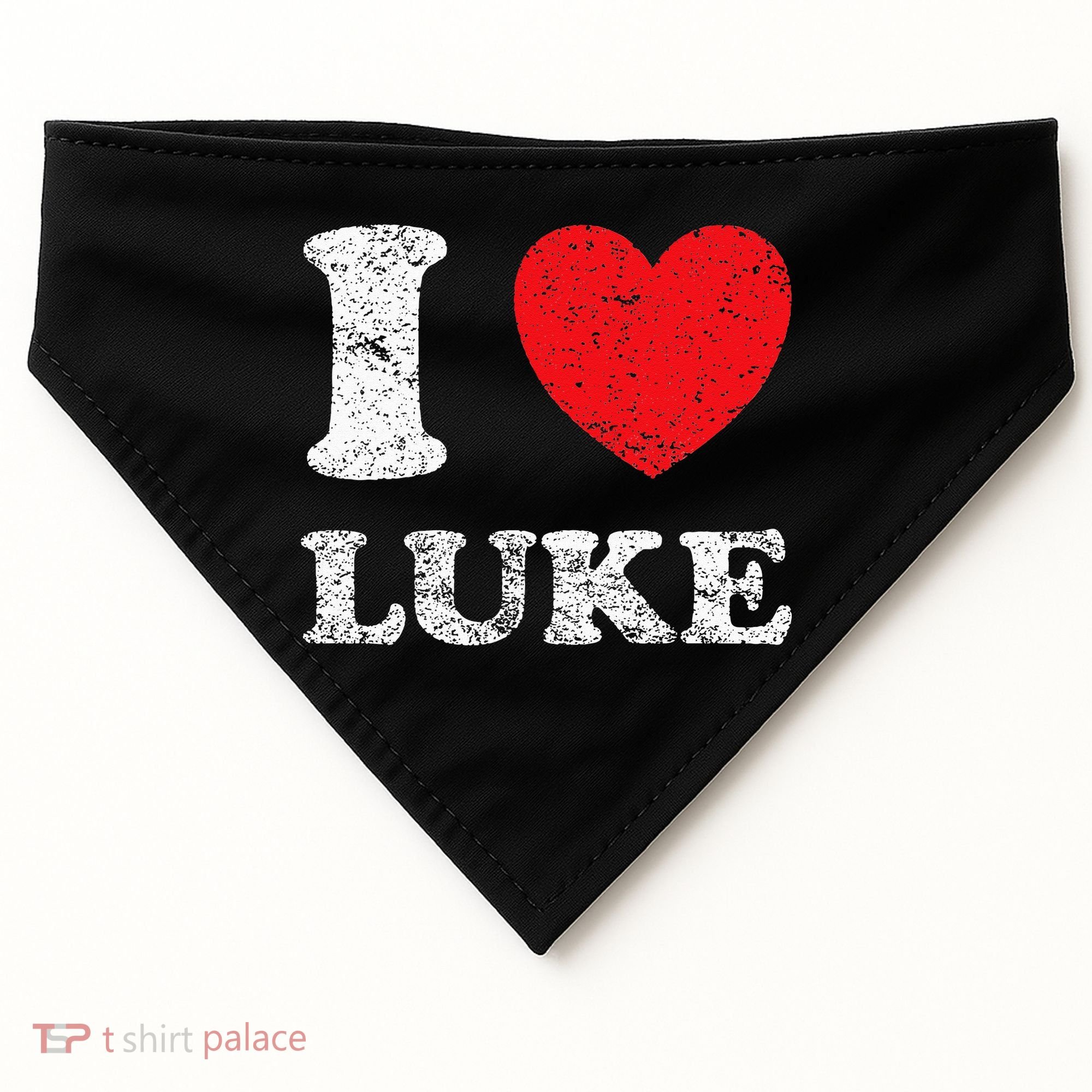 Distressed Grunge Worn Out Style I Love Luke USA-Made Doggie Bandana