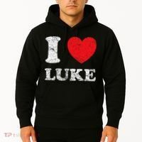 Distressed Grunge Worn Out Style I Love Luke Hoodie thumb 2