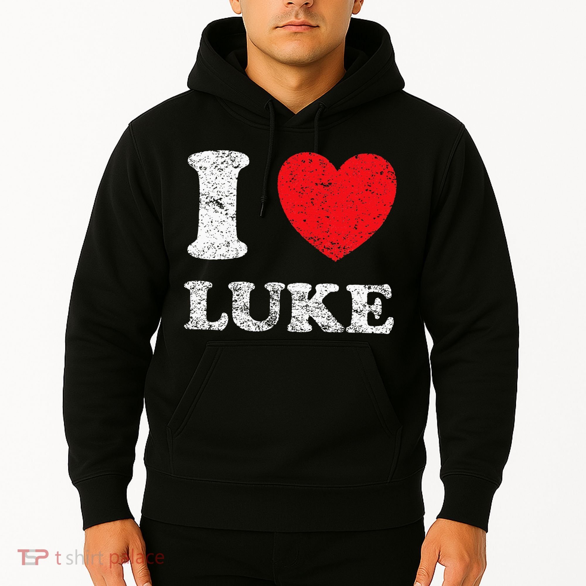 Distressed Grunge Worn Out Style I Love Luke Hoodie
