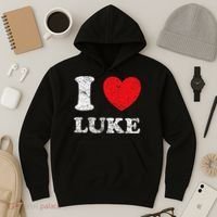 Distressed Grunge Worn Out Style I Love Luke Hoodie thumb 3