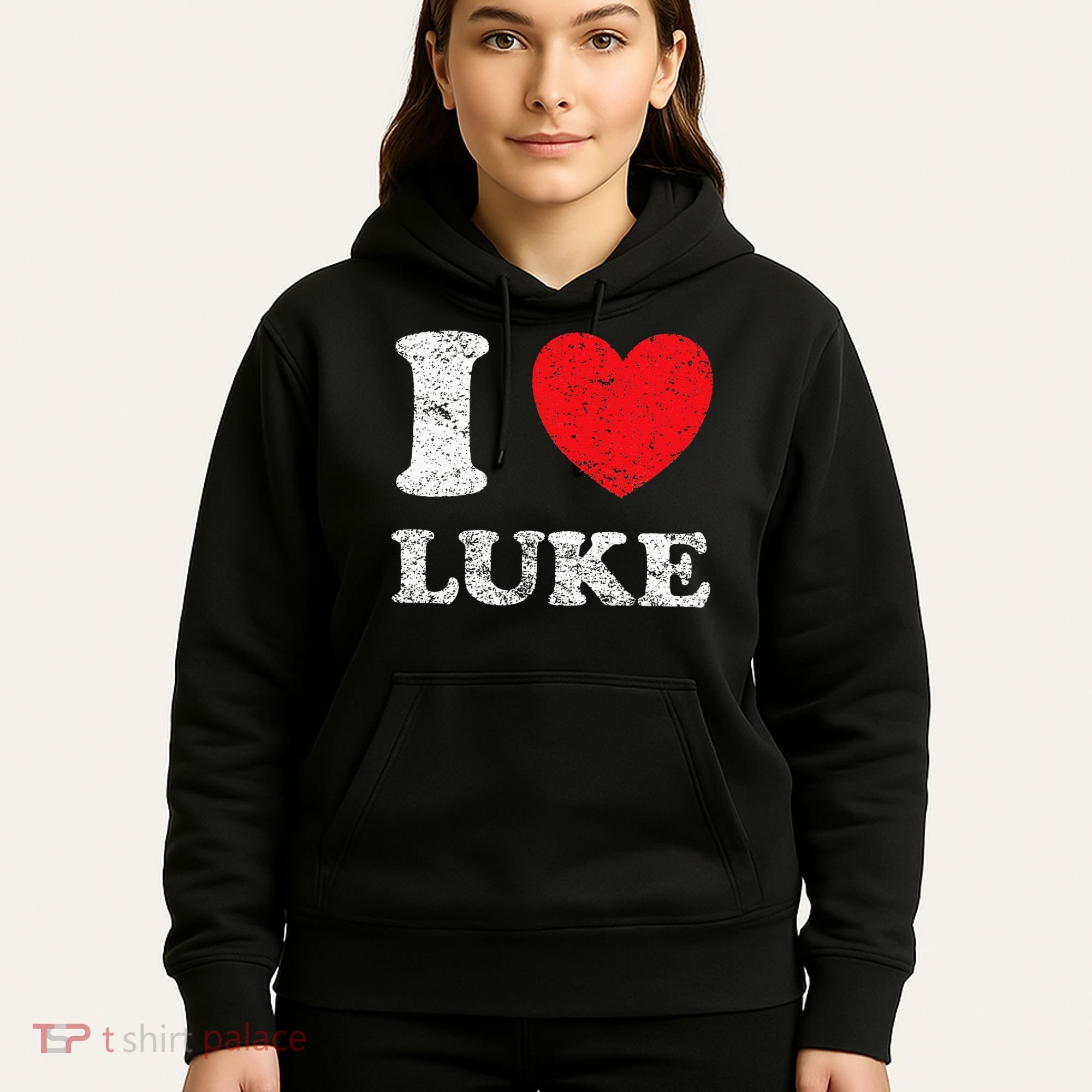 Distressed Grunge Worn Out Style I Love Luke Hoodie