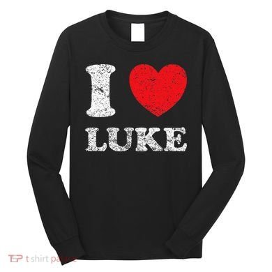 Distressed Grunge Worn Out Style I Love Luke Long Sleeve Shirt