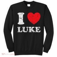 Distressed Grunge Worn Out Style I Love Luke Sweatshirt thumb 0