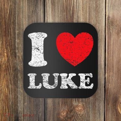 Distressed Grunge Worn Out Style I Love Luke Coaster
