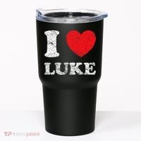 Distressed Grunge Worn Out Style I Love Luke Tumbler thumb 0