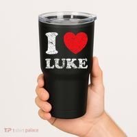 Distressed Grunge Worn Out Style I Love Luke Tumbler thumb 2