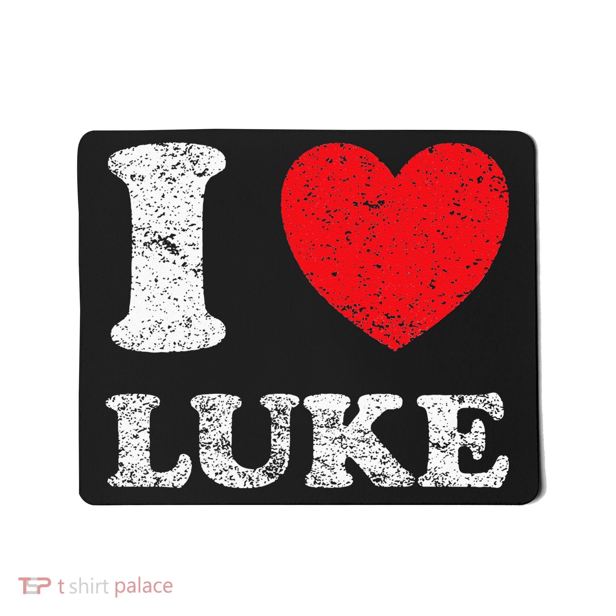Distressed Grunge Worn Out Style I Love Luke Mousepad