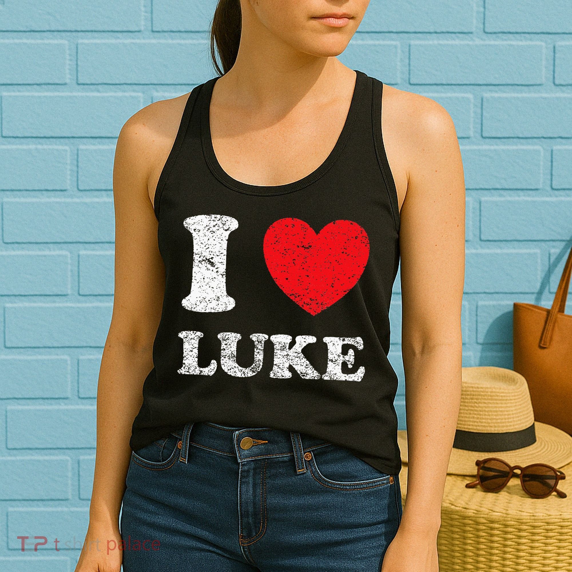 Distressed Grunge Worn Out Style I Love Luke Women's Tank Top