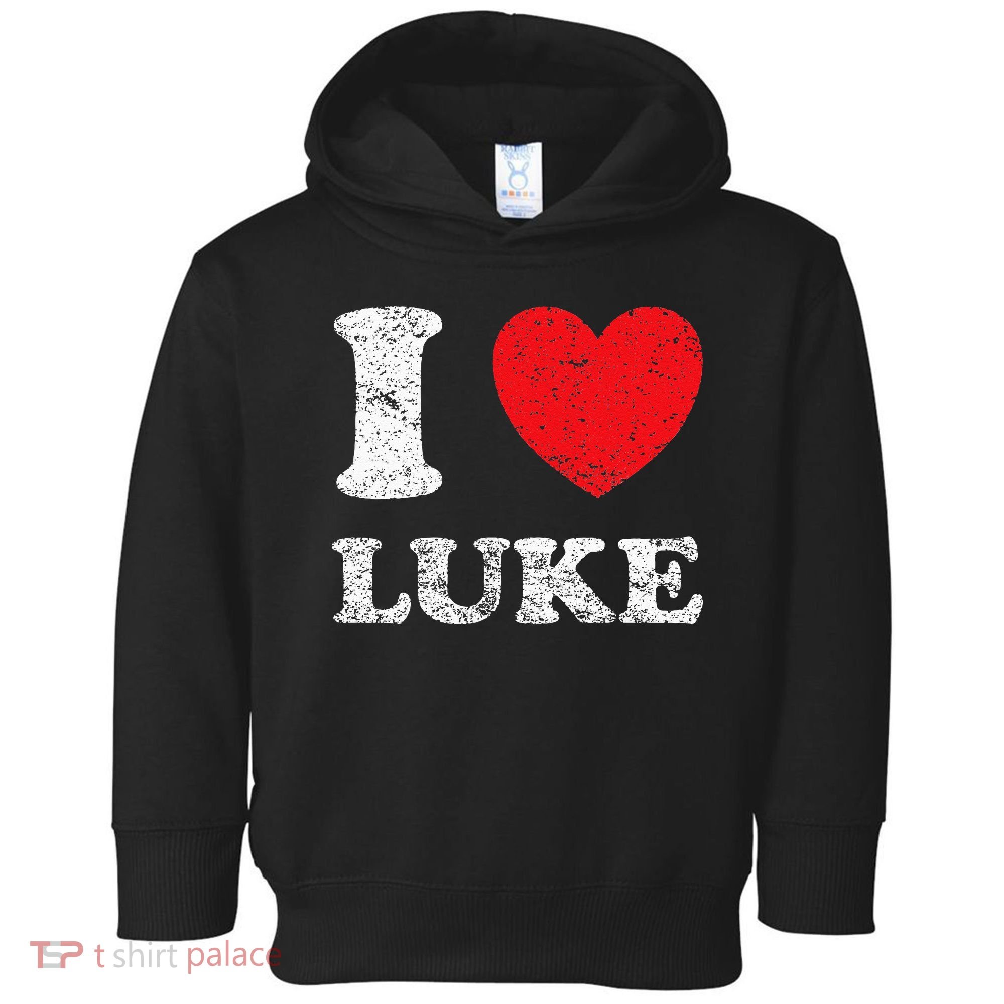 Distressed Grunge Worn Out Style I Love Luke Toddler Hoodie