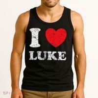 Distressed Grunge Worn Out Style I Love Luke Tank Top thumb 3