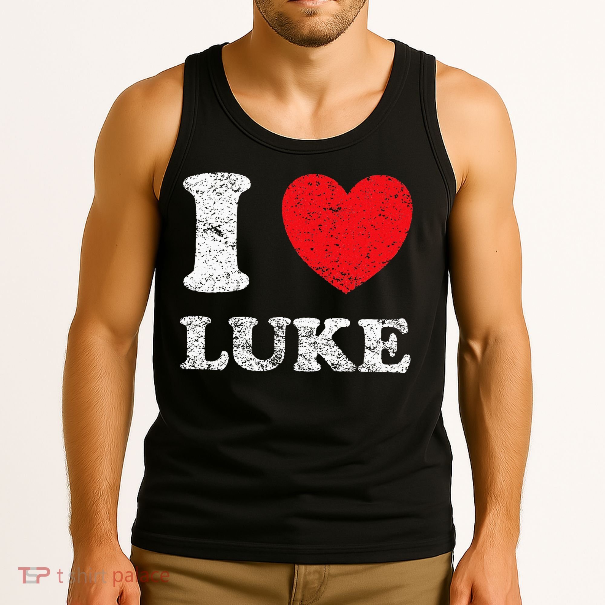 Distressed Grunge Worn Out Style I Love Luke Tank Top
