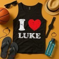 Distressed Grunge Worn Out Style I Love Luke Tank Top thumb 4