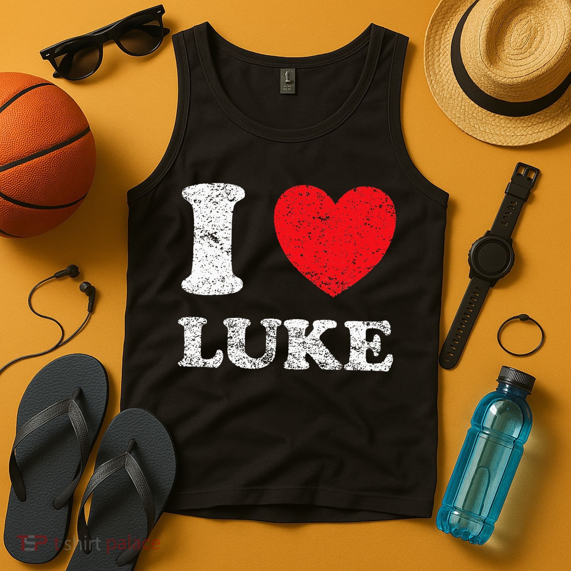 Distressed Grunge Worn Out Style I Love Luke Tank Top