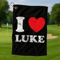 Distressed Grunge Worn Out Style I Love Luke Golf Towel thumb 1