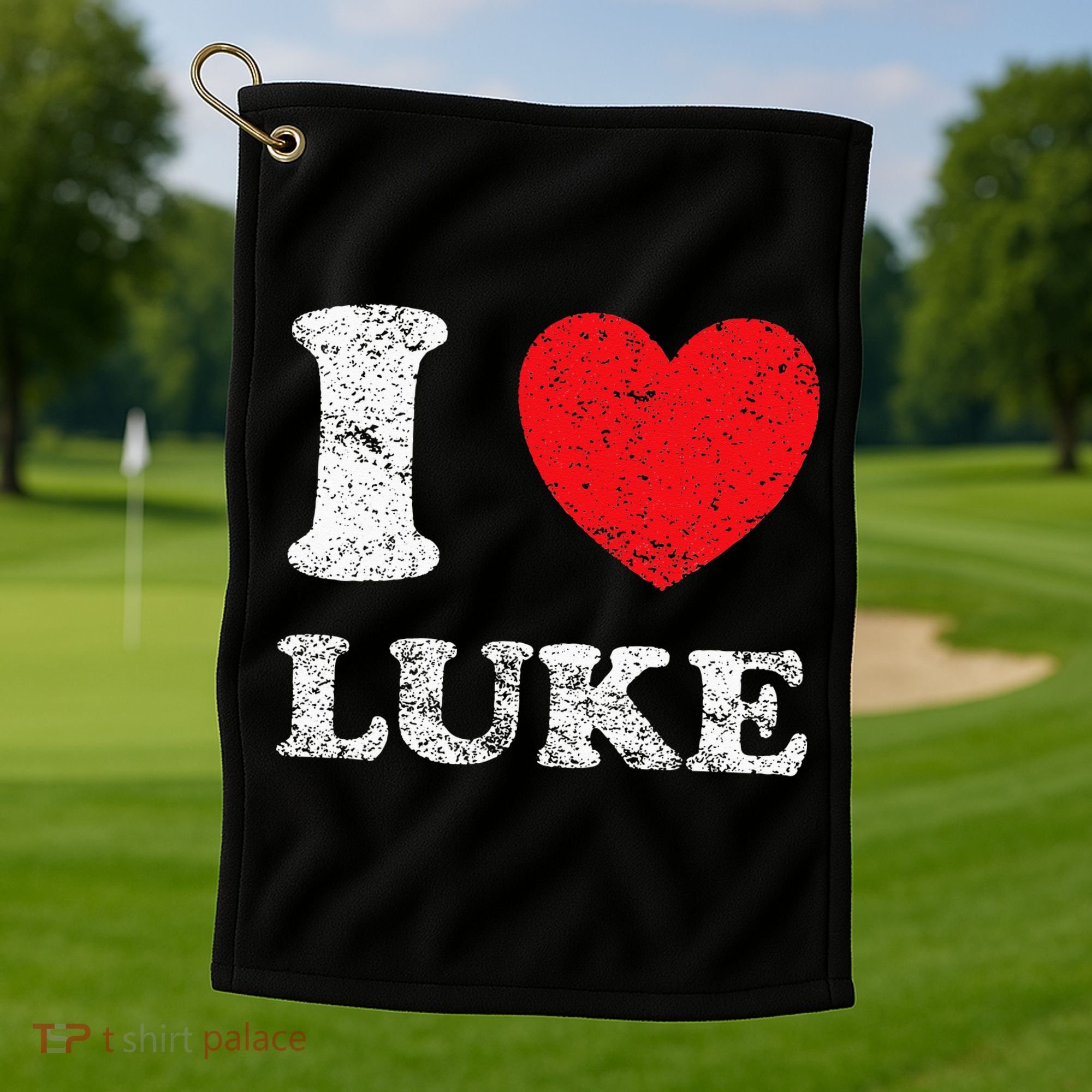 Distressed Grunge Worn Out Style I Love Luke Golf Towel