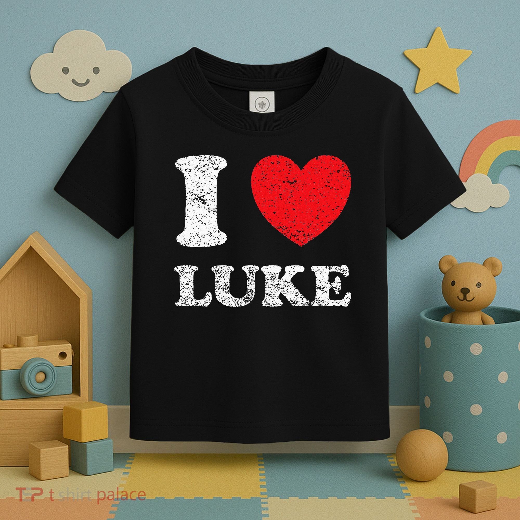 Distressed Grunge Worn Out Style I Love Luke Toddler T-Shirt