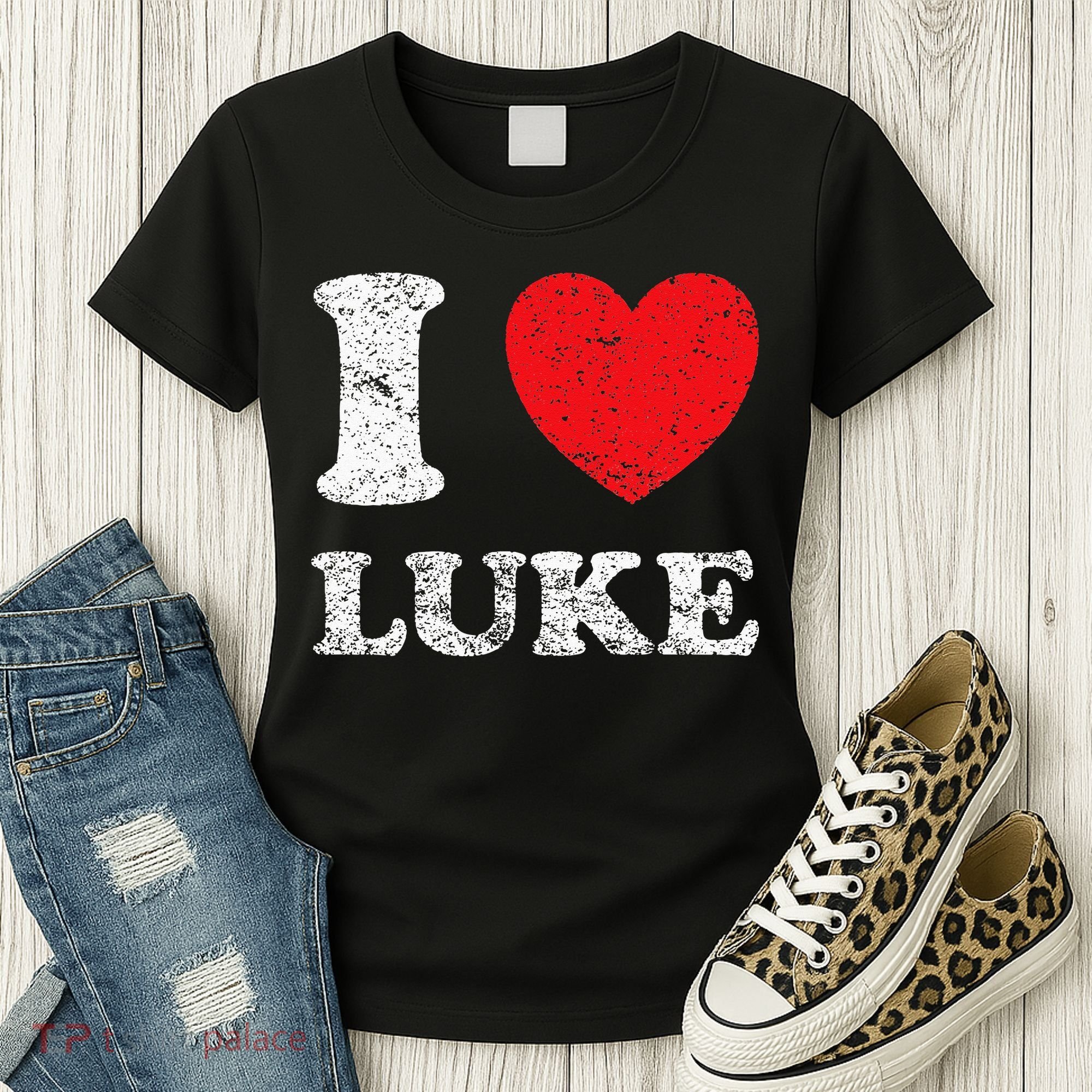 Distressed Grunge Worn Out Style I Love Luke Women's T-Shirt