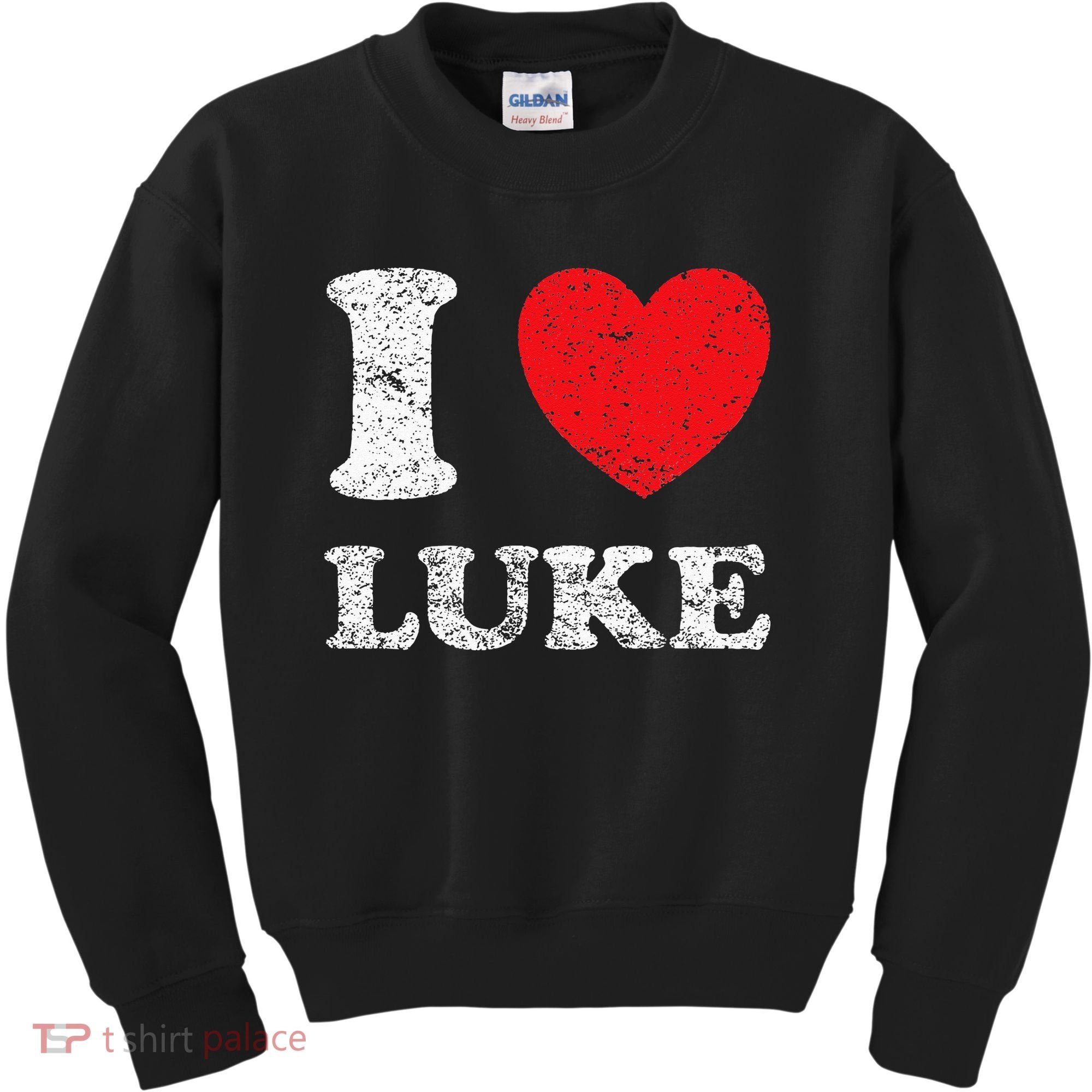 Distressed Grunge Worn Out Style I Love Luke Kids Sweatshirt