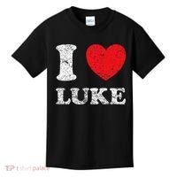 Distressed Grunge Worn Out Style I Love Luke Kids T-Shirt thumb 0