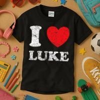 Distressed Grunge Worn Out Style I Love Luke Kids T-Shirt thumb 3