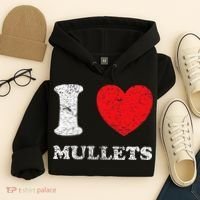 Distressed Grunge Worn Out Style I Love Mullets Hoodie thumb 4