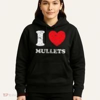 Distressed Grunge Worn Out Style I Love Mullets Hoodie thumb 5