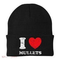 Distressed Grunge Worn Out Style I Love Mullets Beanie thumb 0