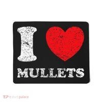 Distressed Grunge Worn Out Style I Love Mullets Mousepad thumb 0