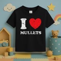Distressed Grunge Worn Out Style I Love Mullets Toddler T-Shirt thumb 3