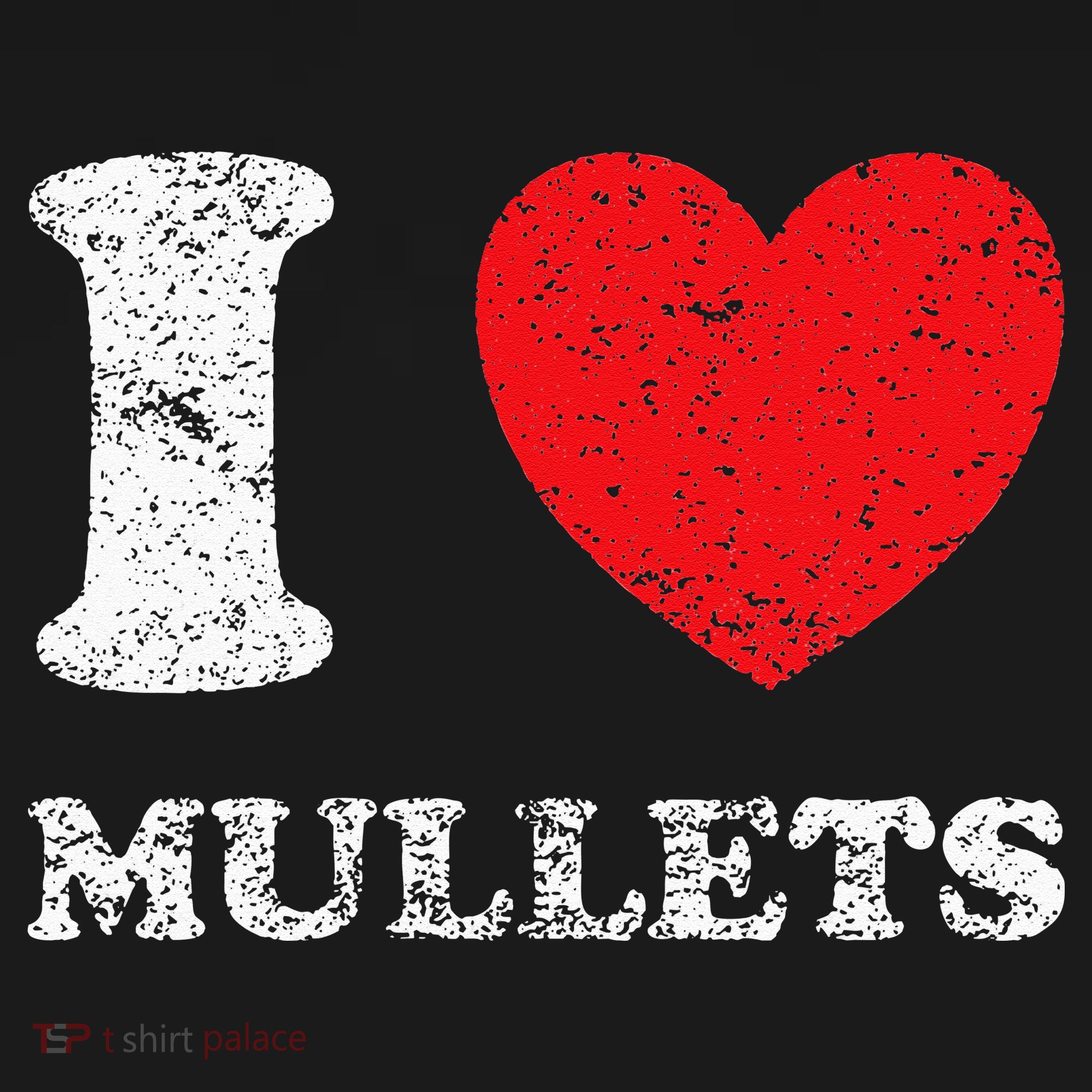 Distressed Grunge Worn Out Style I Love Mullets Visor