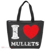 Distressed Grunge Worn Out Style I Love Mullets Tote Bag thumb 0