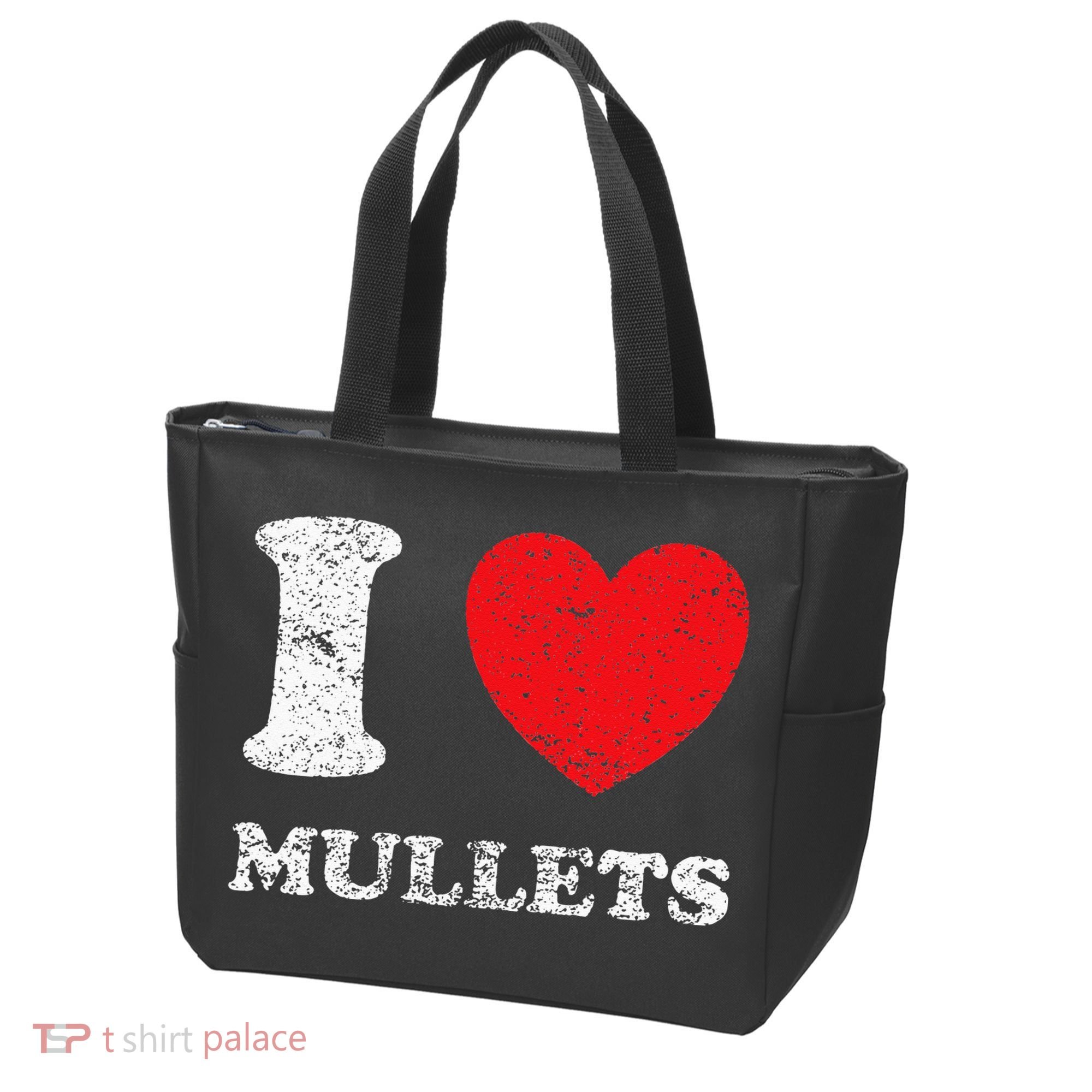 Distressed Grunge Worn Out Style I Love Mullets Tote Bag