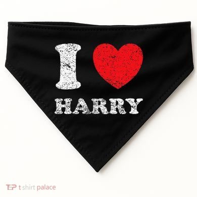 Distressed Grunge Worn Out Style I Love Harry USA-Made Doggie Bandana