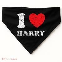 Distressed Grunge Worn Out Style I Love Harry USA-Made Doggie Bandana thumb 0