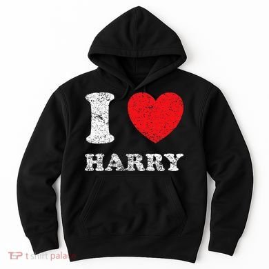 Distressed Grunge Worn Out Style I Love Harry Hoodie