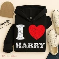 Distressed Grunge Worn Out Style I Love Harry Hoodie thumb 4