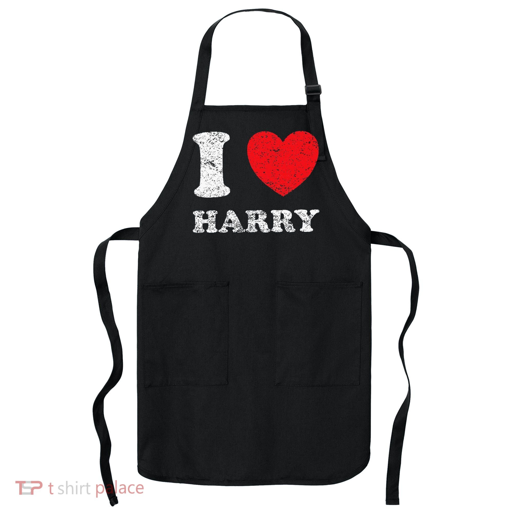 Distressed Grunge Worn Out Style I Love Harry Apron