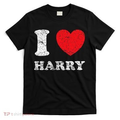Distressed Grunge Worn Out Style I Love Harry T-Shirt
