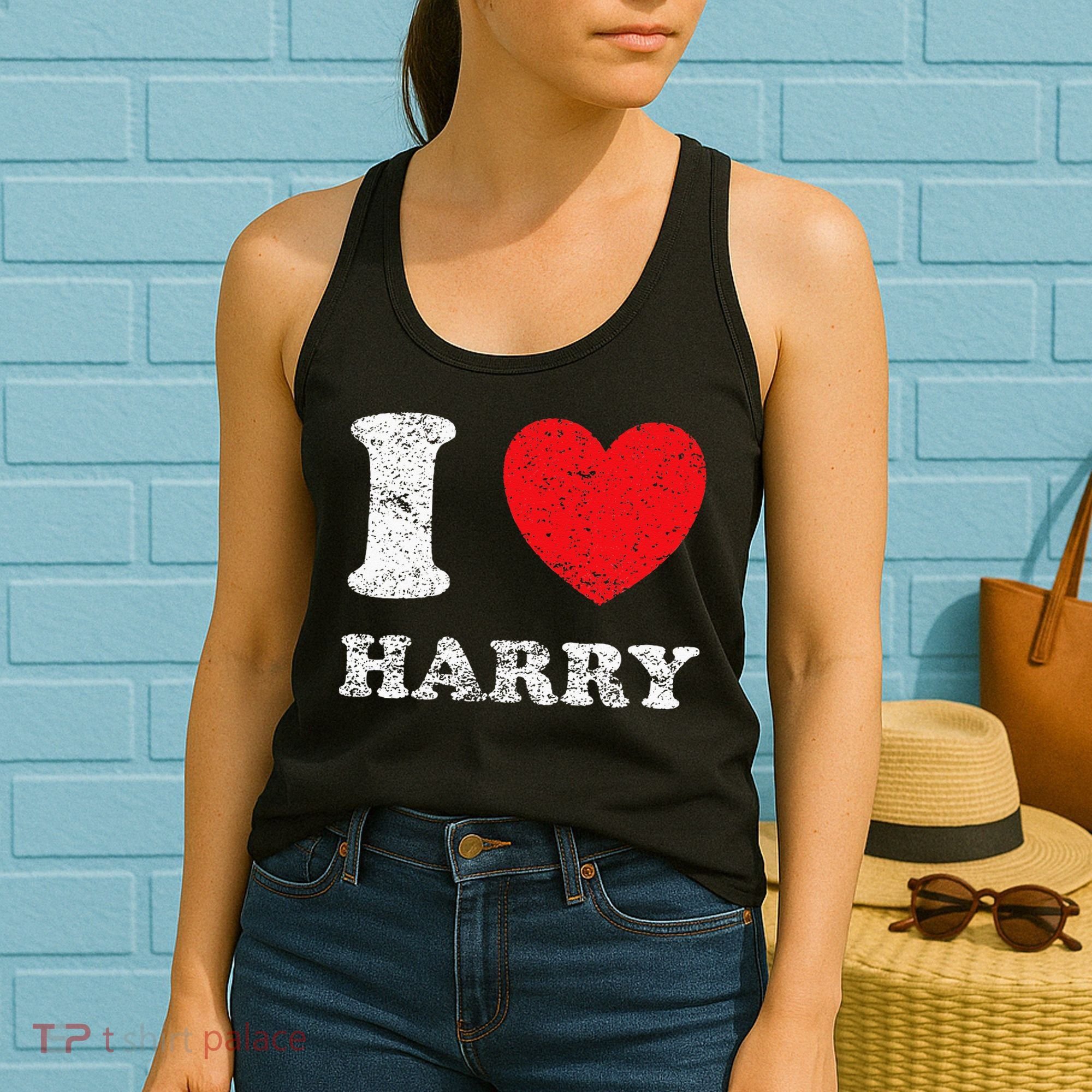 Distressed Grunge Worn Out Style I Love Harry Women's Tank Top