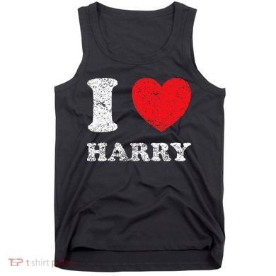 Distressed Grunge Worn Out Style I Love Harry Tank Top