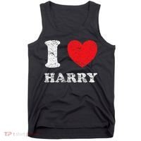 Distressed Grunge Worn Out Style I Love Harry Tank Top thumb 0
