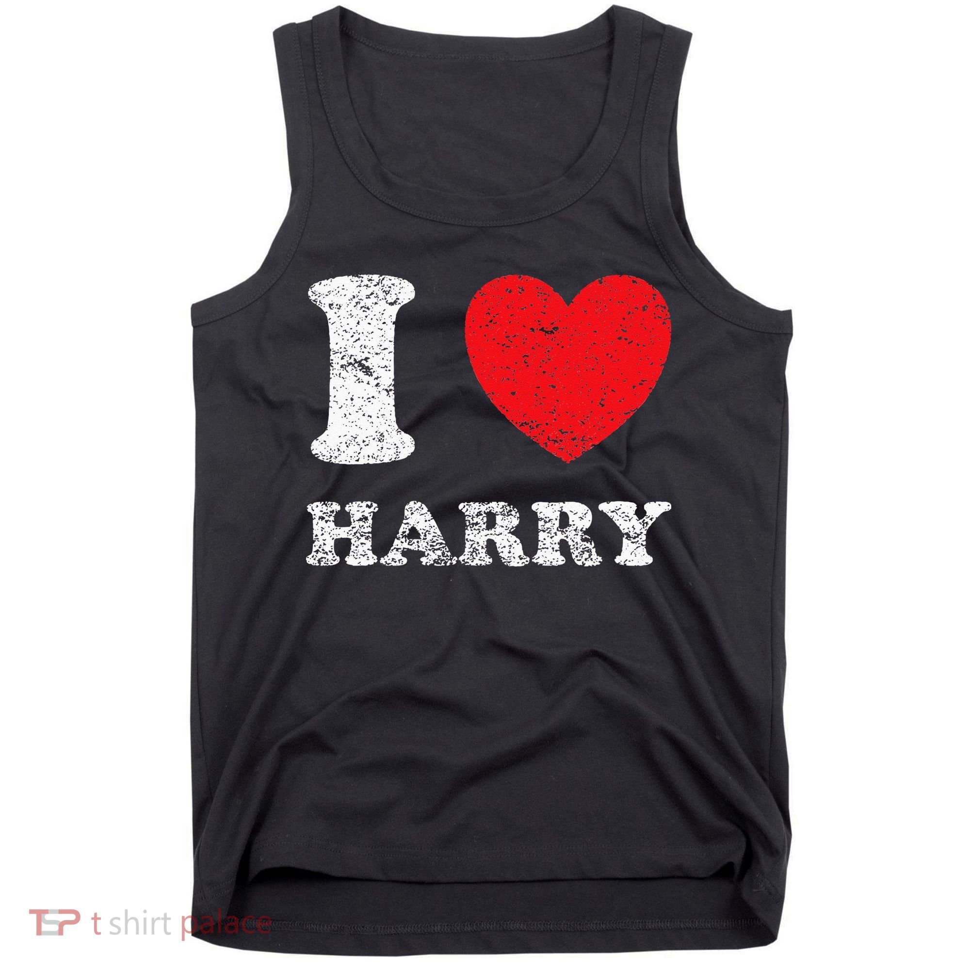 Distressed Grunge Worn Out Style I Love Harry Tank Top