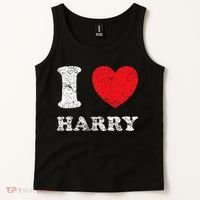Distressed Grunge Worn Out Style I Love Harry Tank Top thumb 2
