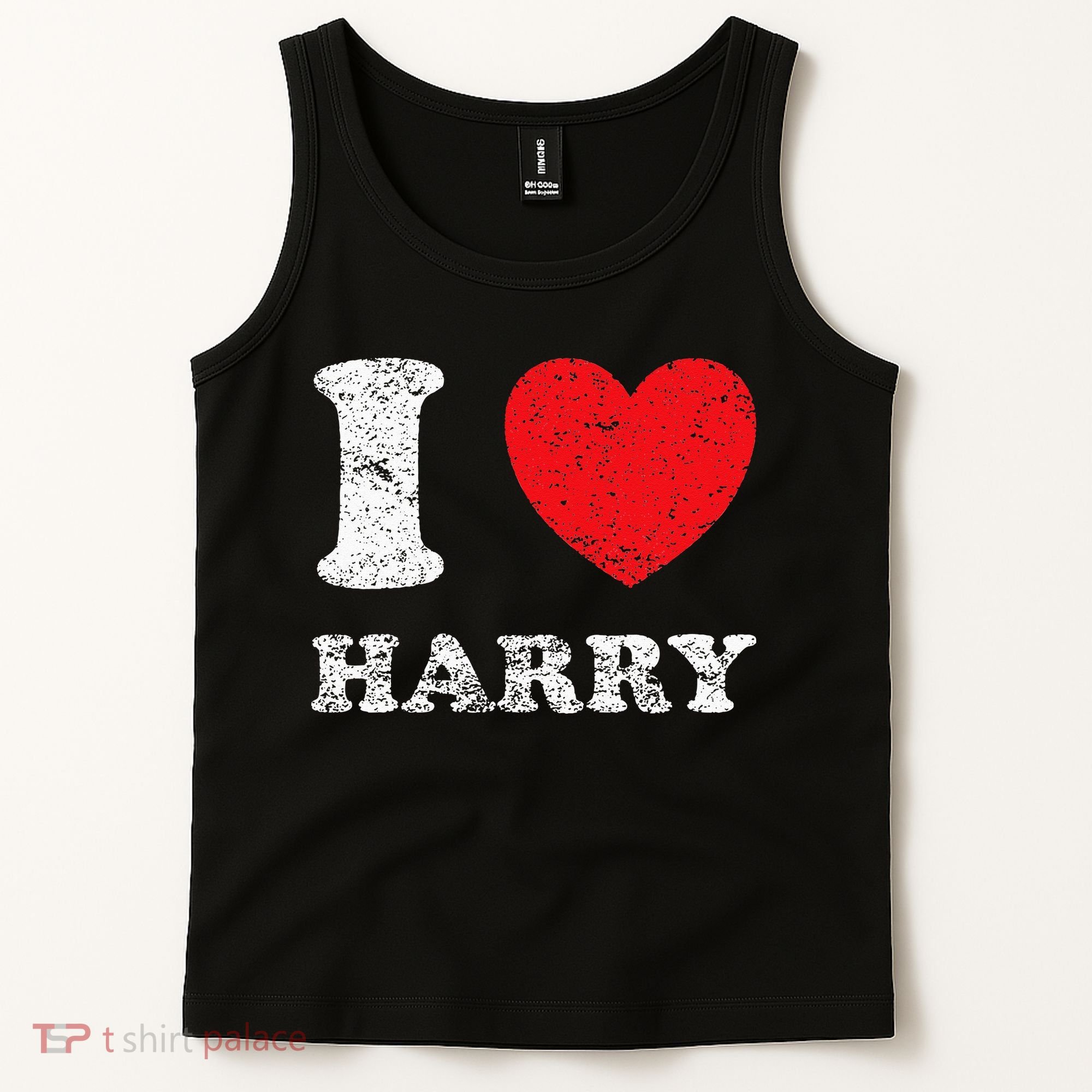 Distressed Grunge Worn Out Style I Love Harry Tank Top