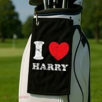 Distressed Grunge Worn Out Style I Love Harry Golf Towel thumb 2